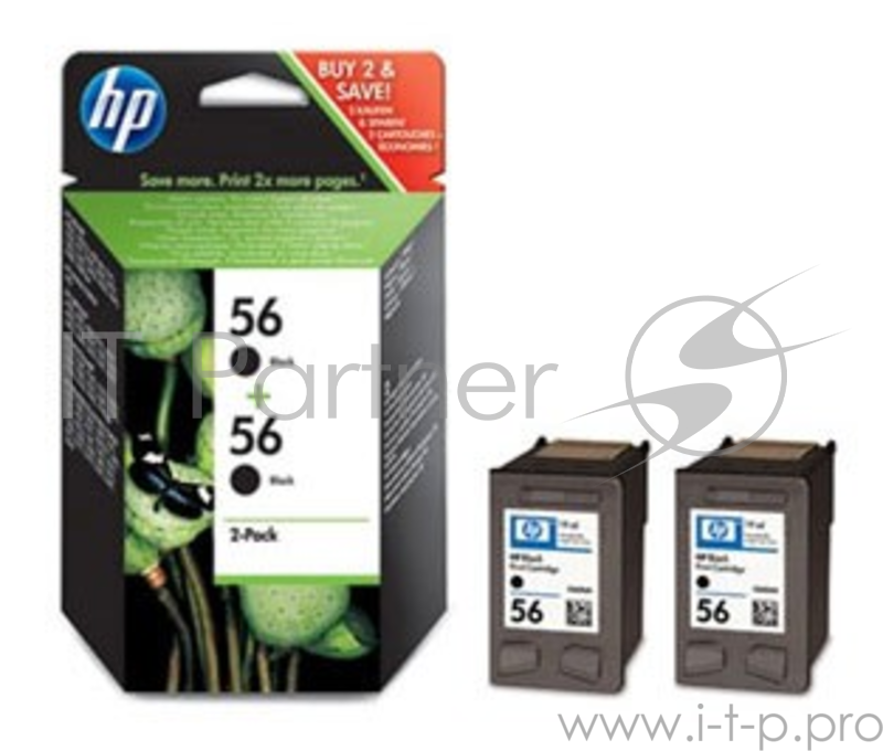 Картридж струйный HP C9502AE черный x2уп. для HP DJ 5550/450 PS7150/7350/7550