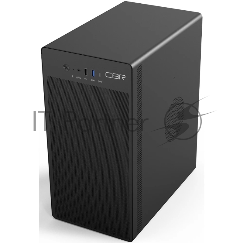 Корпус CBR PCC-MATX-V285-WPSU черный mATX, Minitower V285, без БП, 1*USB 3.0 Type-C, 1*USB 3.0, 1*USB 2.0, HD Audio+Mic, кабель питания 1.2м