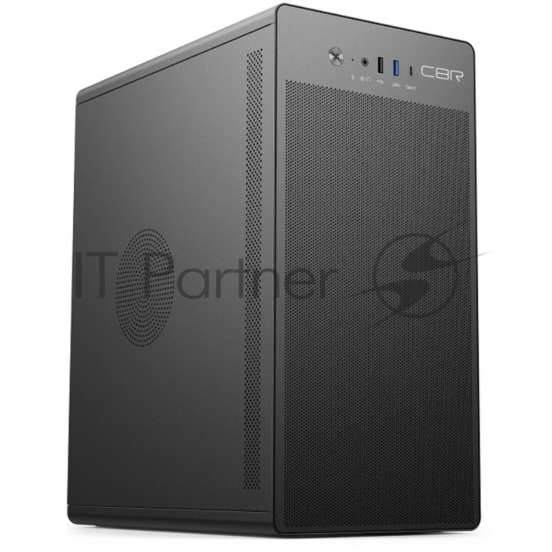 Корпус CBR PCC-MATX-V285-WPSU черный mATX, Minitower V285, без БП, 1*USB 3.0 Type-C, 1*USB 3.0, 1*USB 2.0, HD Audio+Mic, кабель питания 1.2м