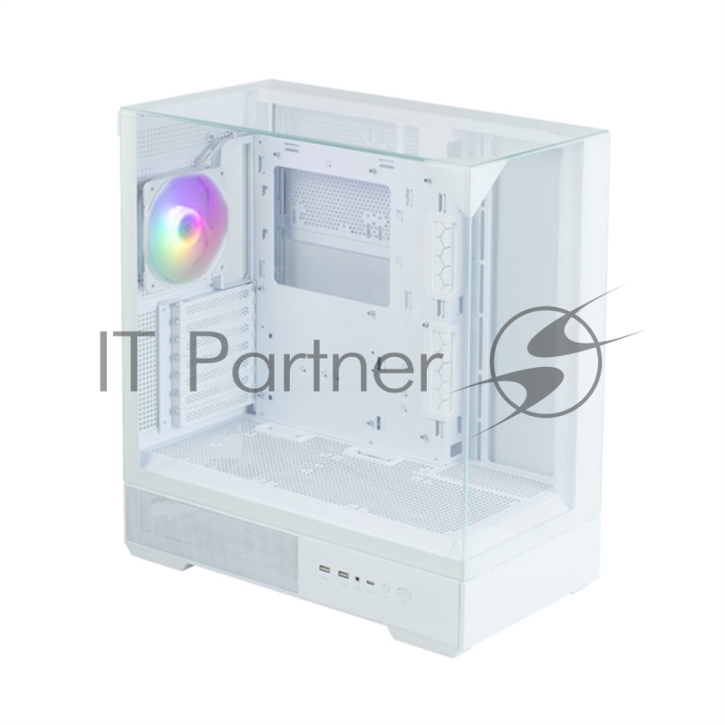 Корпус ZALMAN P40 Prism, ATX, WHITE, WINDOW, 2x3.5, 3x2.5, 1xUSB TYPE-C, 2xUSB3.0, REAR 1x120mm ARGB