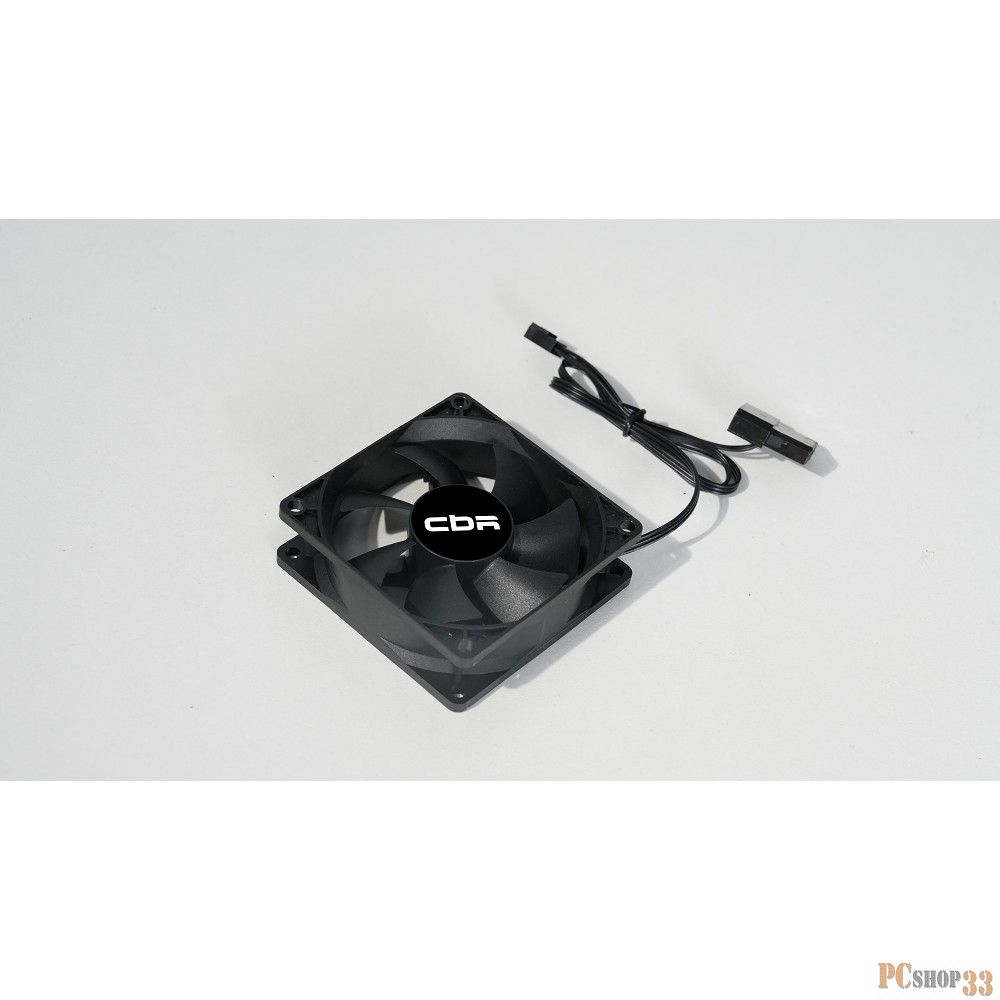Вентилятор для корпуса CBR CBR-CF-8025-1600B, 80*80*25мм, 3-pin+molex, 1600 RPM, 30 CFM, 24.6 dBA