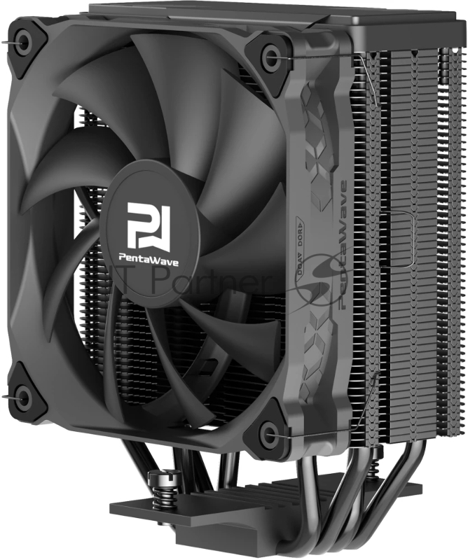 Кулер PentaWave PC-Z04E BK LGA115X/1200/1700/AM4/AM5 (20 шт/кор, TDP 220W, 1*120mm PWM Fan, 4 тепловые трубки 6мм, 600-1850RPM, 12-32,6dBa)