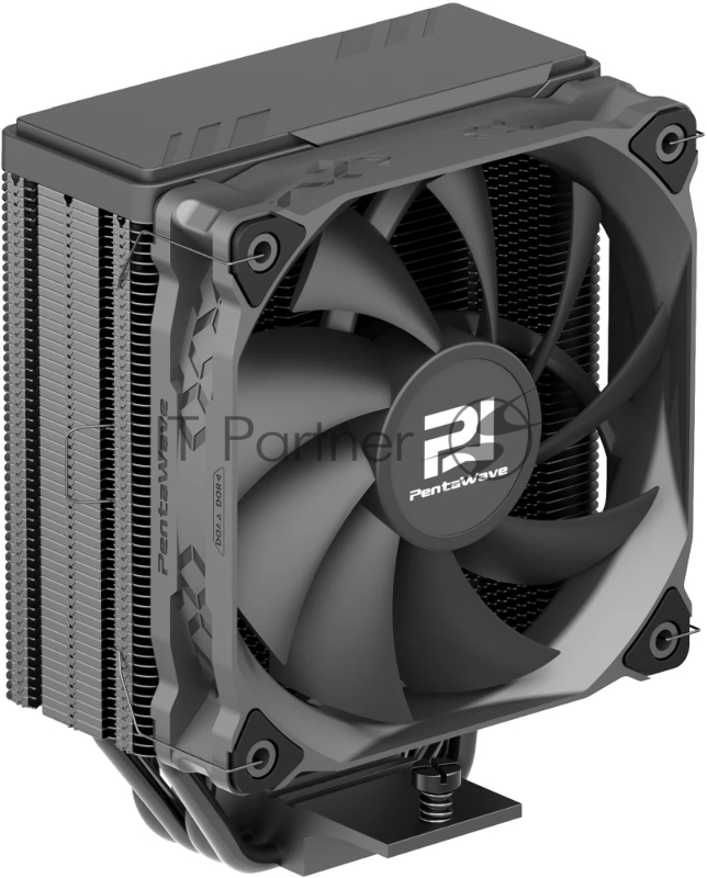Кулер PentaWave PC-Z04E BK LGA115X/1200/1700/AM4/AM5 (20 шт/кор, TDP 220W, 1*120mm PWM Fan, 4 тепловые трубки 6мм, 600-1850RPM, 12-32,6dBa)