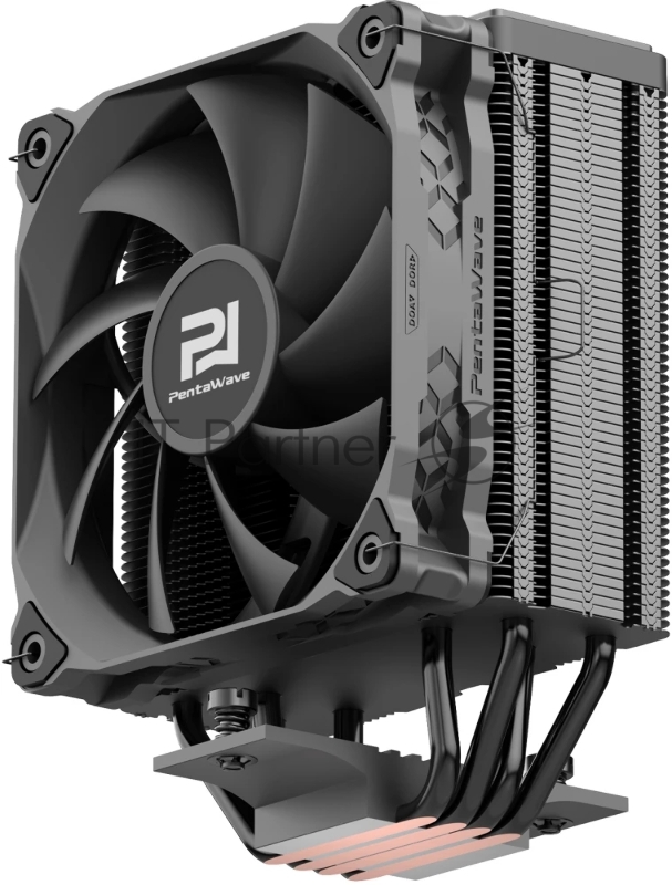 Кулер PentaWave PC-Z04E BK LGA115X/1200/1700/AM4/AM5 (20 шт/кор, TDP 220W, 1*120mm PWM Fan, 4 тепловые трубки 6мм, 600-1850RPM, 12-32,6dBa)