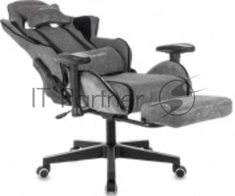 Кресло игровое Zombie Drift/F серый/черный крестов. пластик подст.для ног