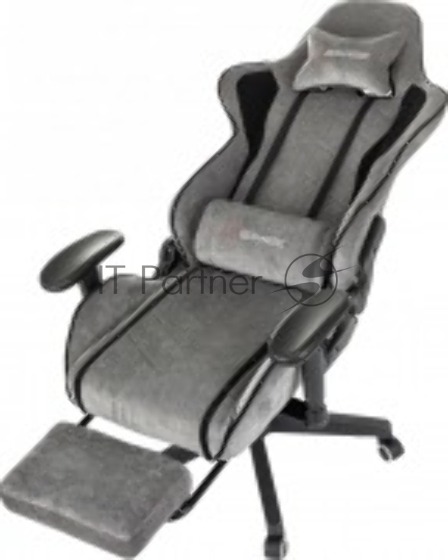 Кресло игровое Zombie Drift/F серый/черный крестов. пластик подст.для ног