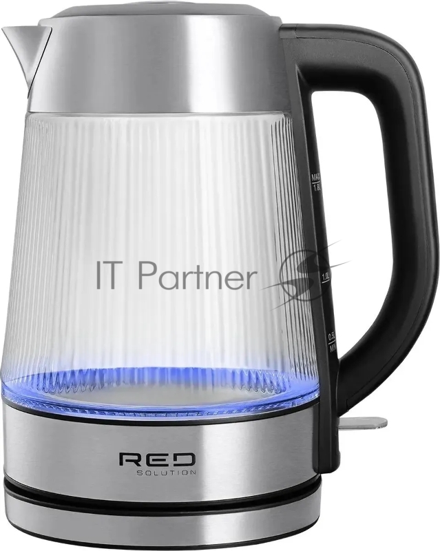 Чайник электрический Red Solution G121 1.8л. 2200Вт черный/серебристый корпус: стекло/металл/пластик