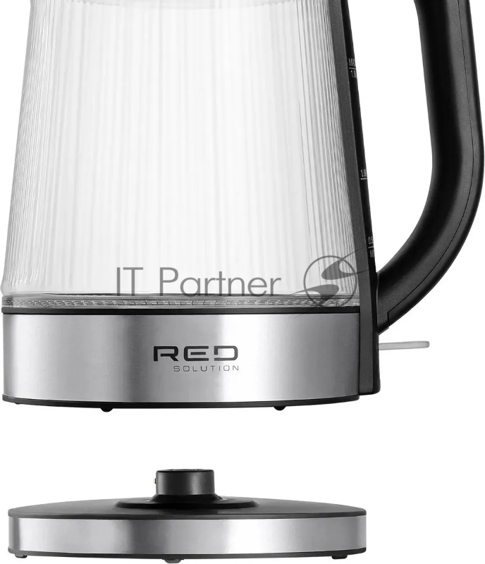 Чайник электрический Red Solution G121 1.8л. 2200Вт черный/серебристый корпус: стекло/металл/пластик