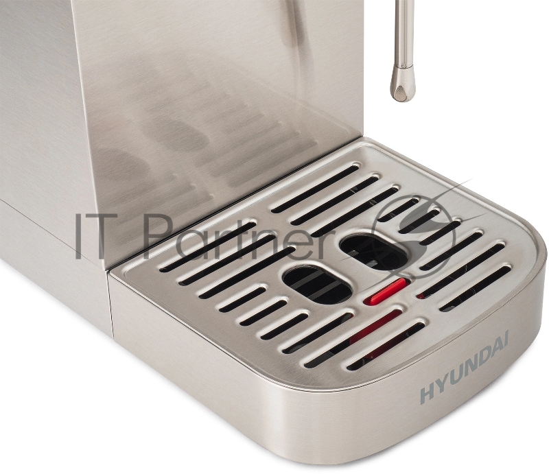 Кофеварка рожковая Hyundai HEM-9990 1350Вт серебристый