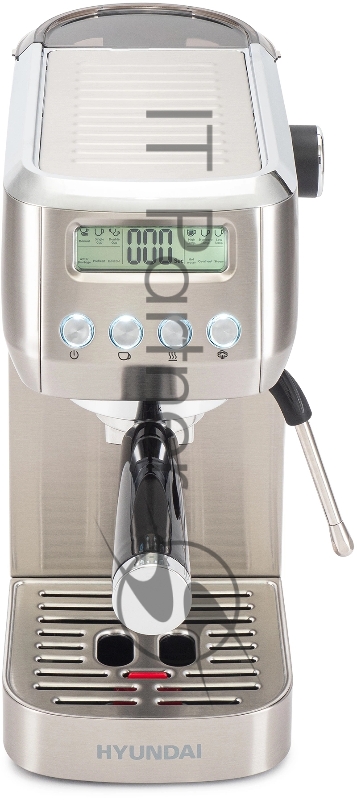 Кофеварка рожковая Hyundai HEM-9990 1350Вт серебристый