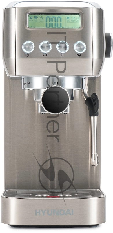 Кофеварка рожковая Hyundai HEM-9990 1350Вт серебристый