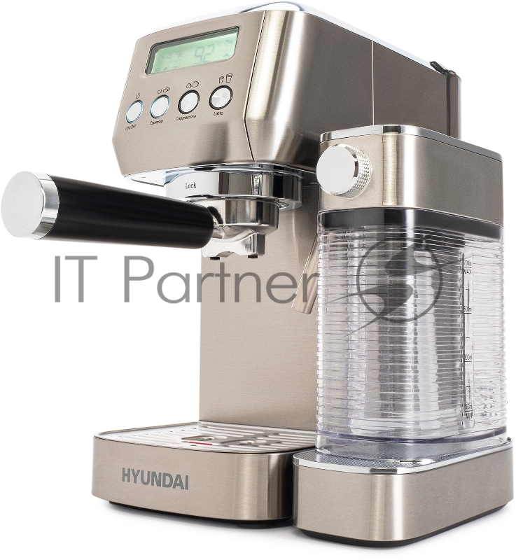 Кофеварка рожковая Hyundai HEM-9999 1350Вт серебристый