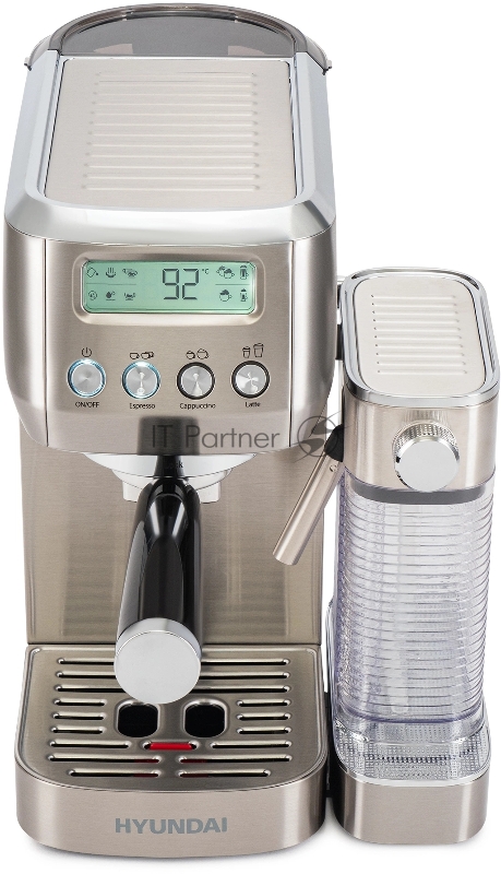 Кофеварка рожковая Hyundai HEM-9999 1350Вт серебристый