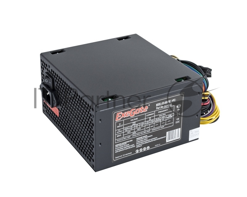 Блок питания 400W Exegate 400NPXE, 400Вт, 120мм, черный