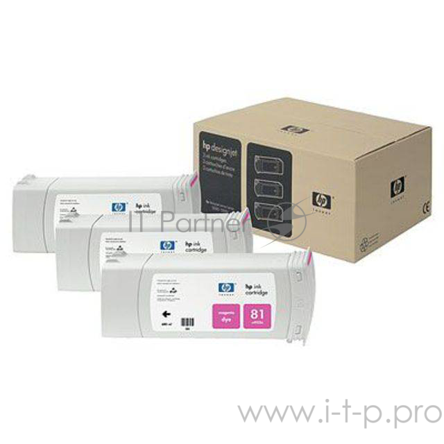 Картридж струйный HP 81 C5068A 3шт для DJ 5000/5500 Magenta