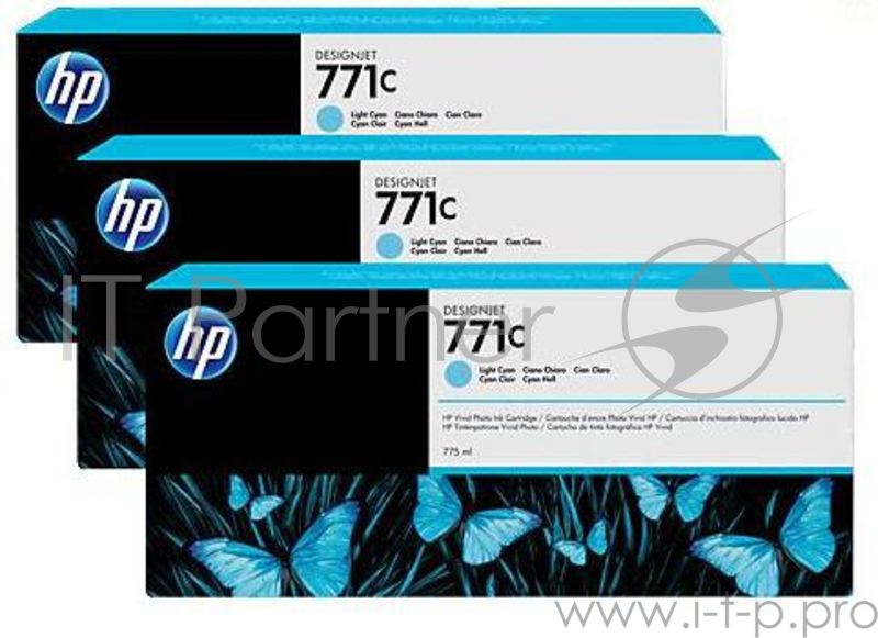 Картридж струйный HP 771C B6Y36A светло-голубой x3уп. для HP DJ Z6200 (775мл)