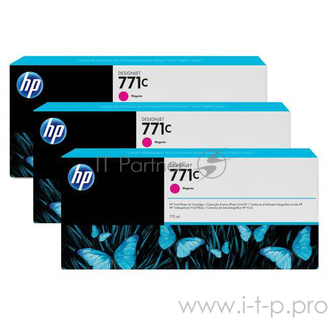 Картридж струйный HP 771C B6Y33A пурпурный x3уп. для HP DJ Z6200 (775мл)