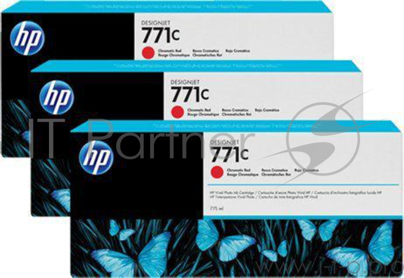 Картридж струйный HP 771C B6Y32A хроматический красный x3уп. для HP DJ Z6200 (775мл)