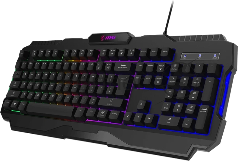 Клавиатура MSI FORGE GK100, Wired, RGB lighting, Anti-ghosting Capability, Black