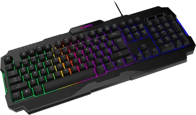 Клавиатура MSI FORGE GK100, Wired, RGB lighting, Anti-ghosting Capability, Black