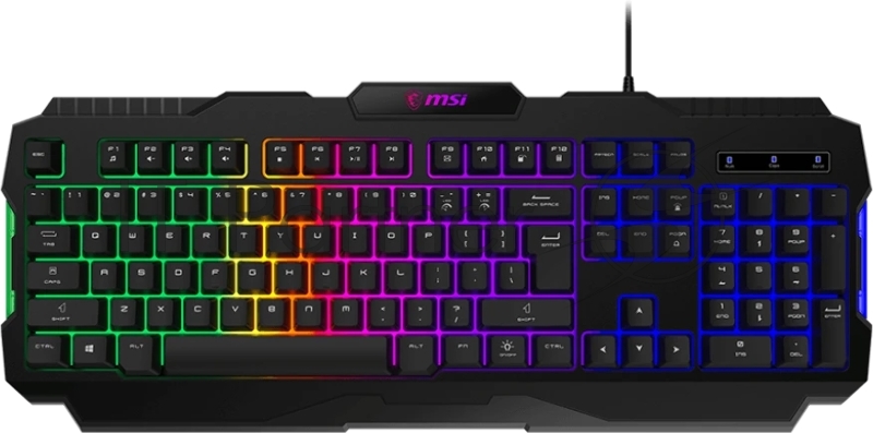 Клавиатура MSI FORGE GK100, Wired, RGB lighting, Anti-ghosting Capability, Black