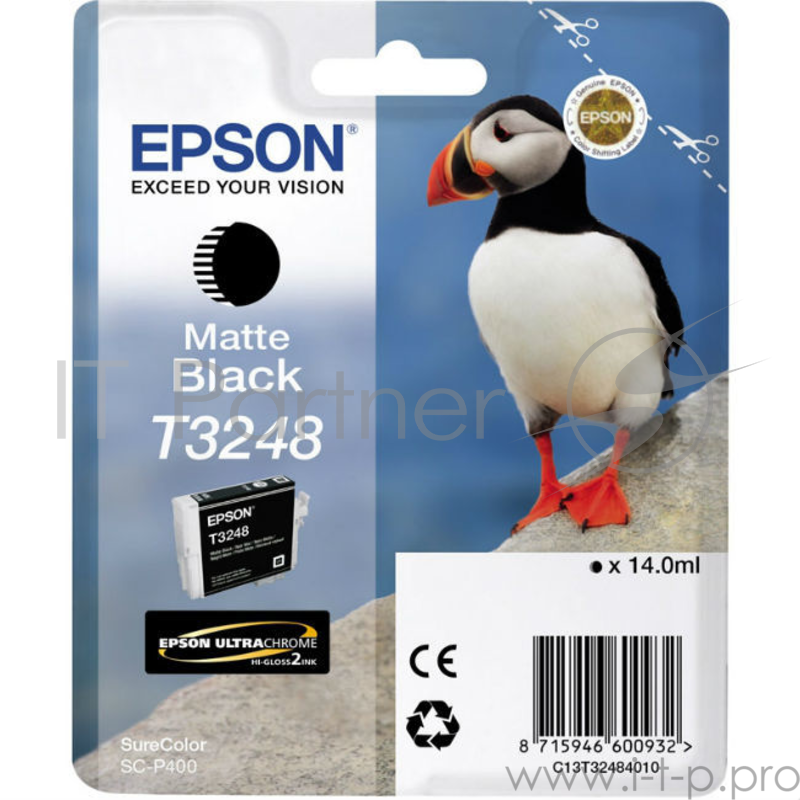Картридж струйный Epson T3248 C13T32484010 черный матовый (14мл) для Epson SureColor SC-P400