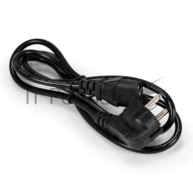 Кабель питания ExeGate Power PC-1,5P (Евровилка угловая Schuko->C13, VDE-250V-3*0.75mm2, медь, черный, 10A, 1.5м)