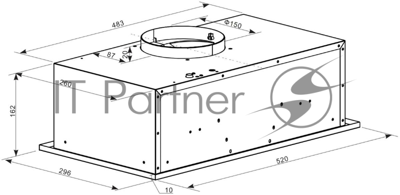 Вытяжка Weissgauff Box 600 PB BL черный