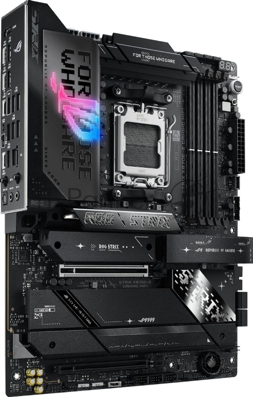 Материнская плата ASUS ROG STRIX X870E-E GAMING WIFI, AM5, AMD X870E, 4xDDR5, 4xSATA, 5xM.2, 1xPCI-E 5.0 x16, 1xPCI-E 4.0 x4, 1xHDMI, 1xUSB-C 3.2 Gen 2, 1xUSB-C 3.2 Gen 2x2, 2xUSB-C 4.0, 1x 5Gb LAN, 9xUSB-A 3.2 Gen 2, 2x3.5 мм, TOSLINK, 1xWi-Fi 7, AT