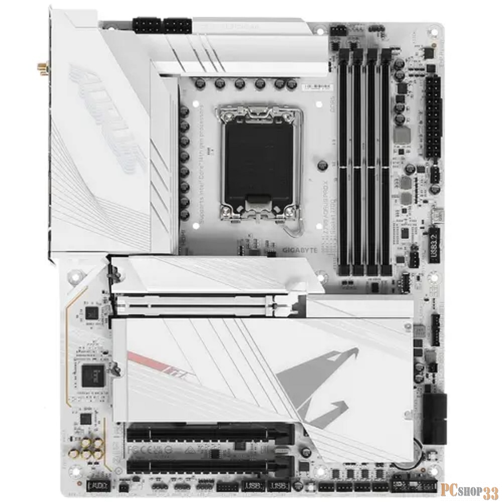 Материнская плата GIGABYTE Z790 AORUS PRO X, LGA 1700, Intel Z790, 4xDDR5, 4xSATA, 5xM.2, 1xPCI-E 5.0 x16, 1xPCI-E 4.0 x4, 1xPCI-E 3.0 x4, 1xHDMI, 1xUSB-C (видео), 1x 5Gb LAN, 2xUSB-A 2.0, 4xUSB-A 3.2 Gen 1, 2xUSB-A 3.2 Gen 2, 1xUSB-C 3.2 Gen 2, 1xUS
