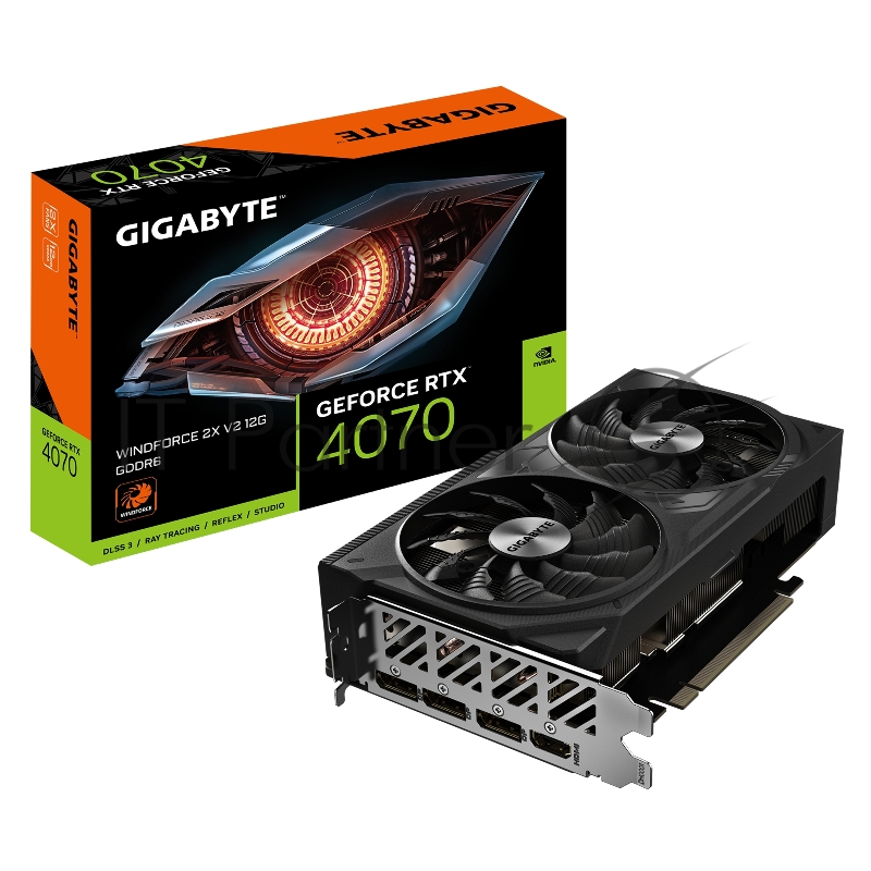 Видеокарта Gigabyte PCI-E 4.0 GV-N4070WF2V2-12GD NVIDIA GeForce RTX 4070 12Gb 192bit GDDR6 2475/20000 HDMIx1 DPx3 HDCP Ret