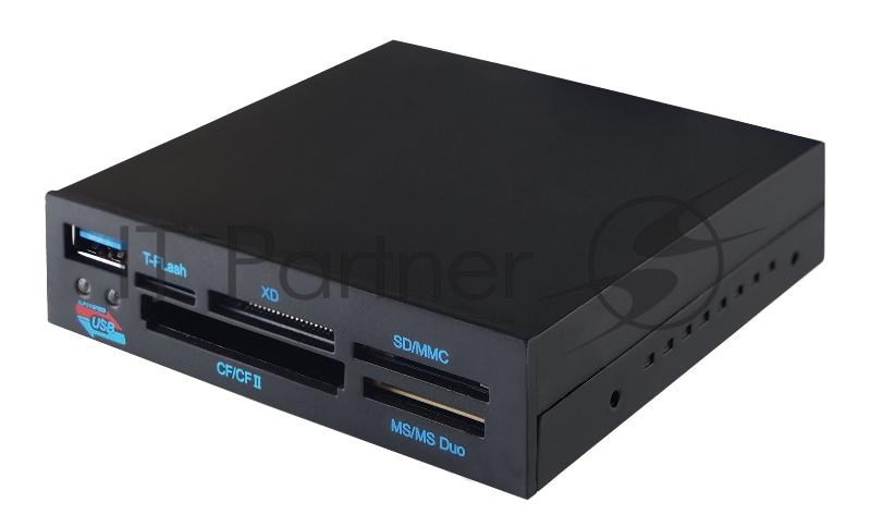 Картридер внутренний USB3.0 3.5 Gembird FDI2-ALLIN1-03-B, 6в1: SD/SDHC, T-Flash, XD, MS, CF, USB3.0, черный