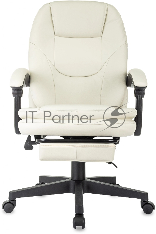 Кресло руководителя Бюрократ CH-868N-BF слоновая кость эко.кожа крестов. пластик подст.для ног