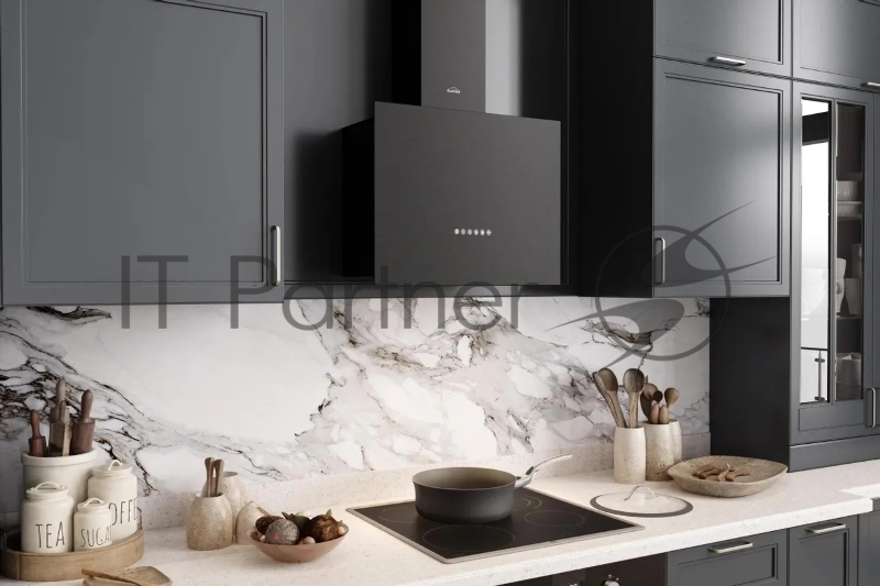 Вытяжка каминная Elikor Метеорит 60П-700-Э4Д черный управление: электронное (1 мотор)