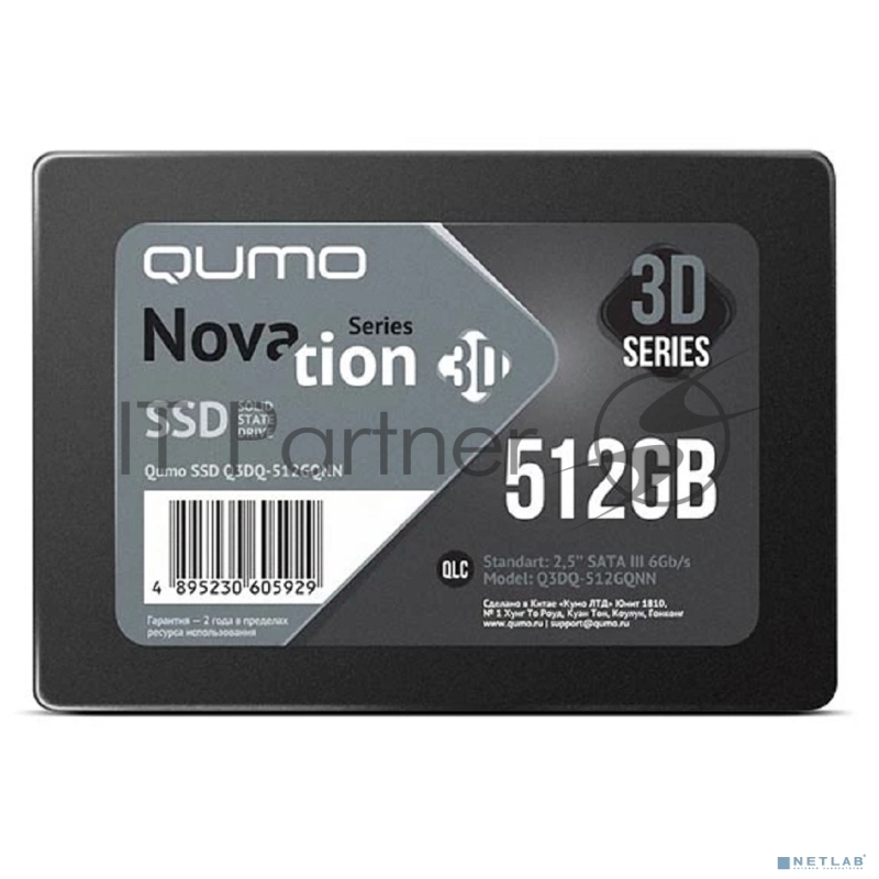 Накопитель SSD QUMO 512GB QM Novation Q3DQ-512GQNN {SATA3.0}
