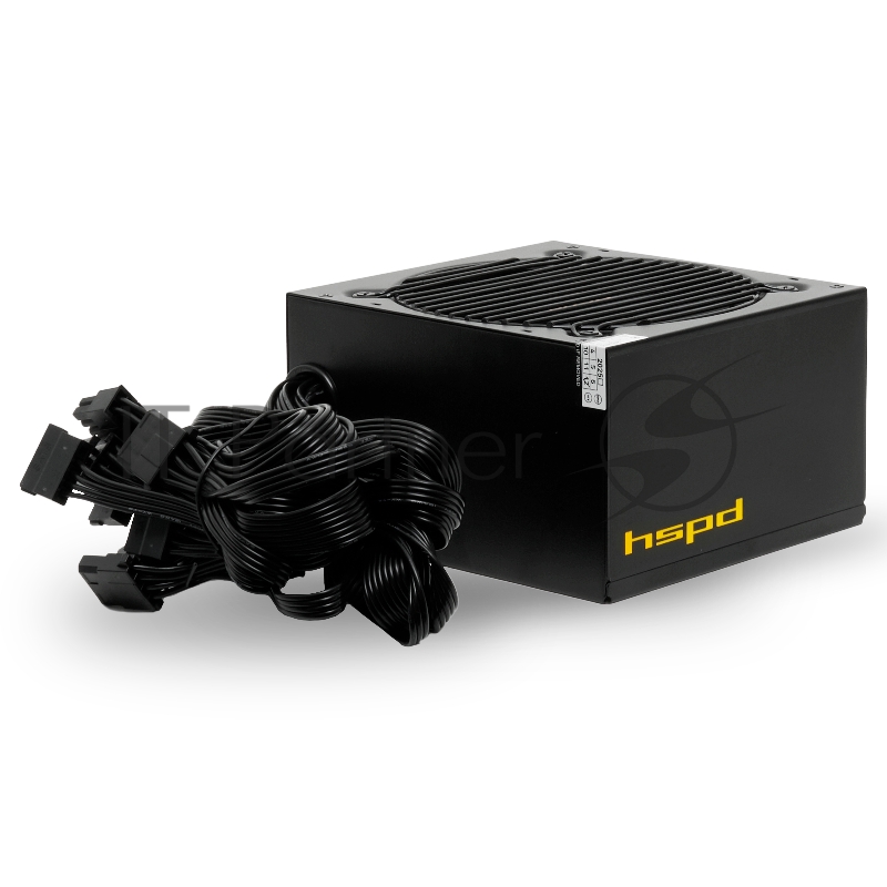 Блок питания HSPD, 500W 80+ White (ATX, 2.52, Non-modular, 1x24(20+4)pin 500mm, 1xCPU 8(4+4)pin 550mm, 1xPCIe*2 8(6+2)pin 500+150mm, 2xSATA*3 400+150+150mm, 1xMOLEX4pin*3 400+150+150mm , Active, 120x120mm, 150x140x86mm, APFC, OVP, UVP, SCP, OPP, NLO,