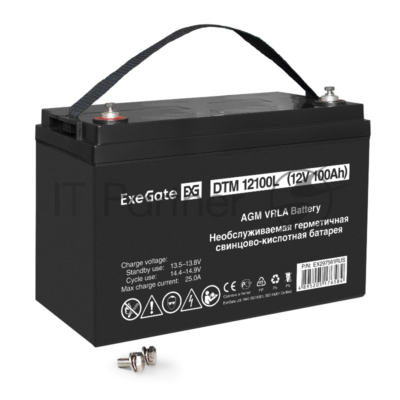 Аккумуляторная батарея ExeGate DTM 12100L (12V 100Ah, болт М6)