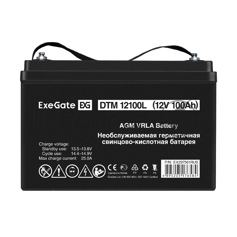 Аккумуляторная батарея ExeGate DTM 12100L (12V 100Ah, болт М6)