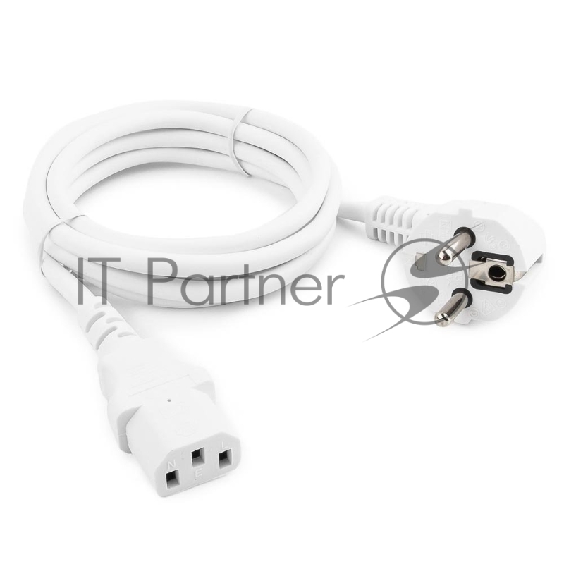 Кабель питания Cablexpert PC-186W Schuko-C13, 3x0.5мм2, 6A, с заземлением, 1.8м, белый, пакет