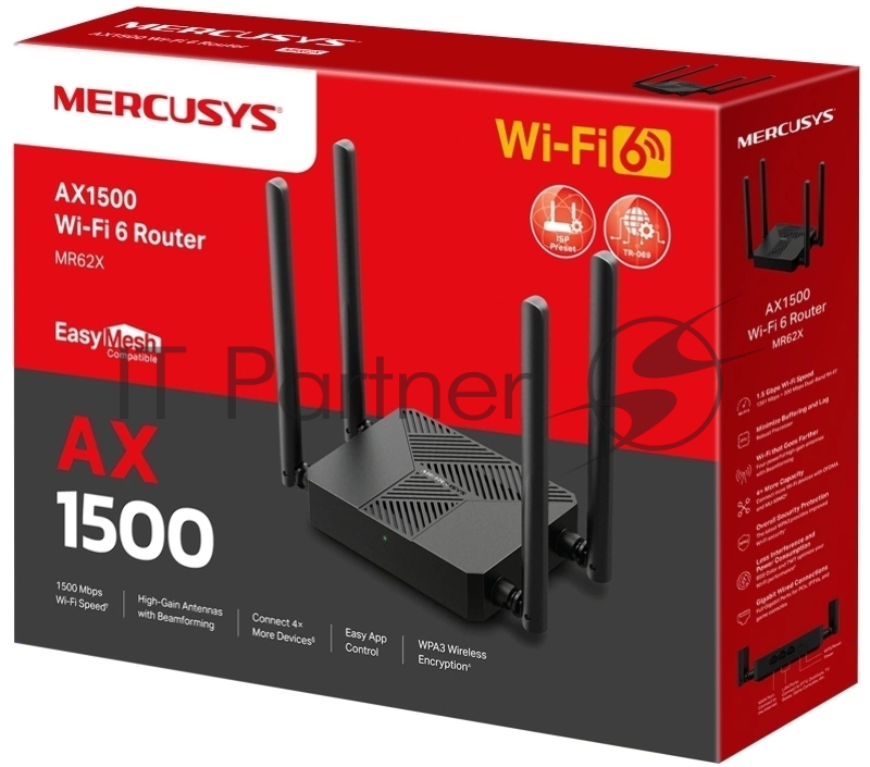 Маршрутизатор Mercusys MR62X AX1500 Wi-Fi 6 Router