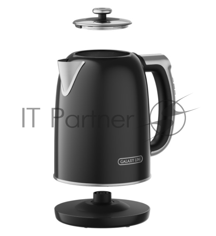 Чайник электрический Galaxy Line GL 0360 1.7л. 2200Вт черный корпус: нерж.сталь/пластик