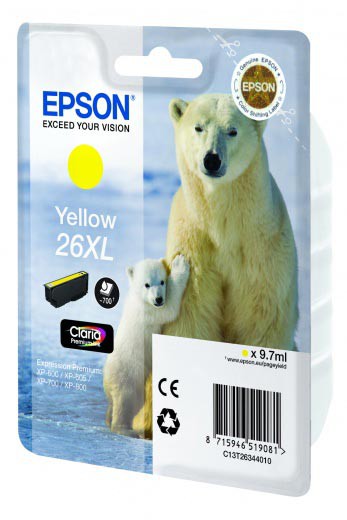 Картридж струйный Epson C13T26344010 желтый для Epson XP-600/605/700/710/800 (700стр.)