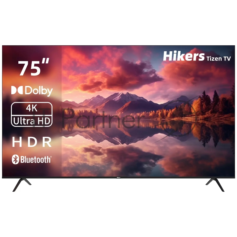 Телевизор Hikers 75 75HTU01 черный DirectLED UHD 4K 60Hz TizenOS