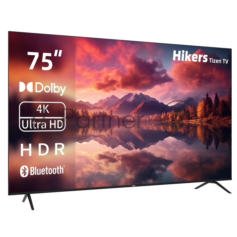 Телевизор Hikers 75 75HTU01 черный DirectLED UHD 4K 60Hz TizenOS