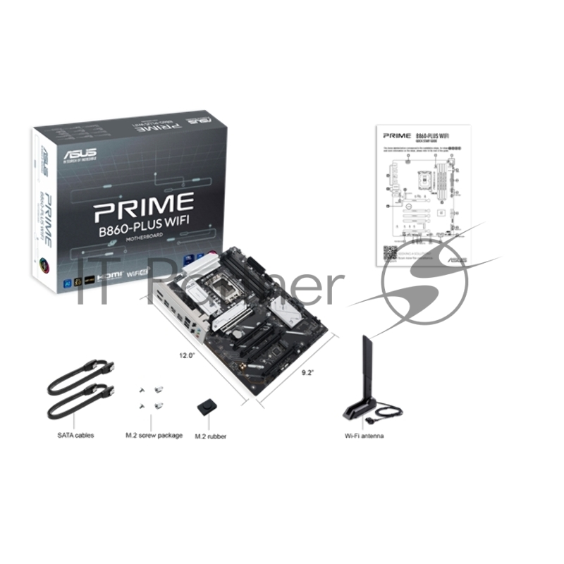 Материнская плата ASUS PRIME B860-PLUS WIFI, LGA1851, B860, 4*DDR5, 4*SATA, 2*M.2, 3*USB 3.2, 4*USB 2.0, Type-C, 5*PCIx16, DP+HDMI, ATX 90MB1K50-M0EAY0