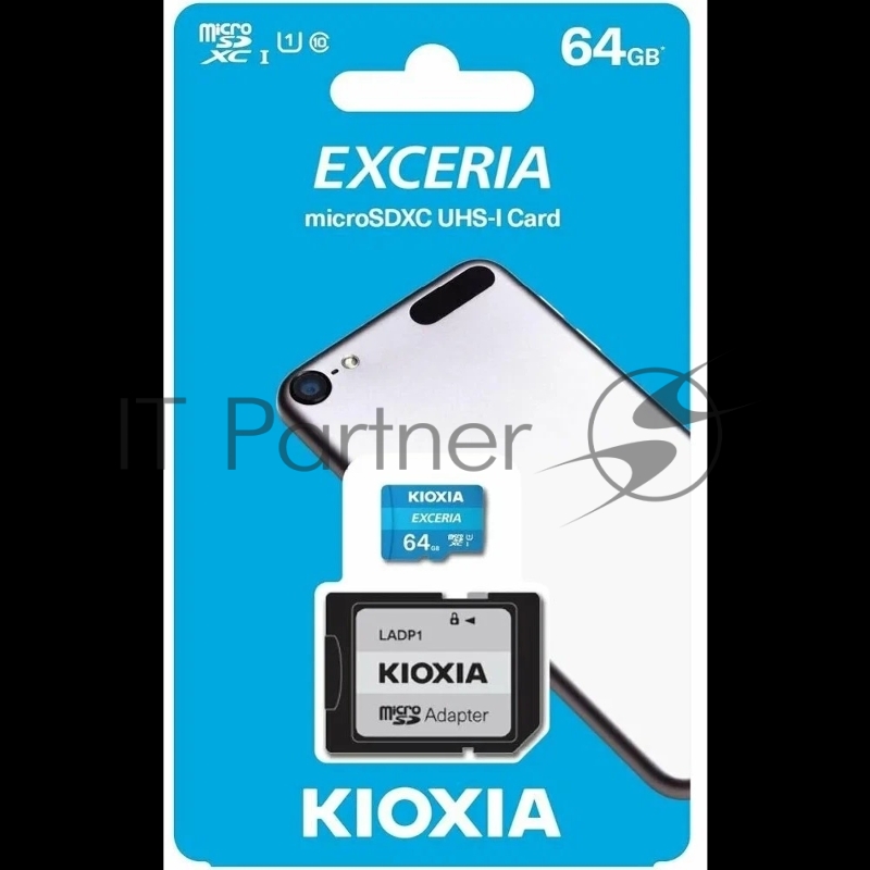 Флеш карта microSD 64GB Kioxia EXCERIA microSDXC Class 10 UHS-I U1 C10, 100 MB/s