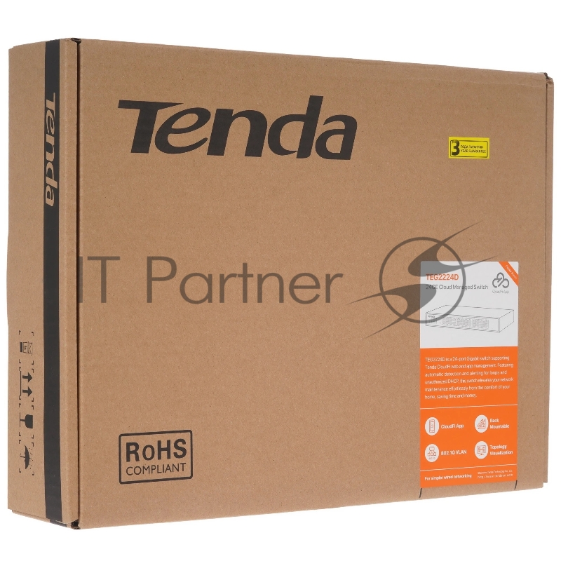 Коммутатор облачный управляемый Tenda TEG2224D 24x1 Гбит/с, металлический корпус