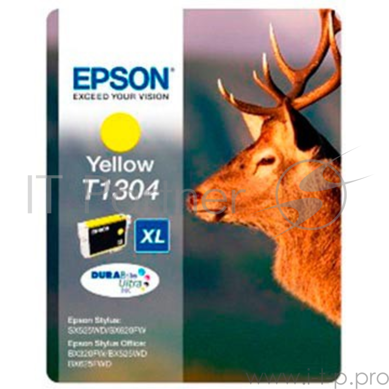 Картридж струйный Epson C13T13044010 желтый для Epson SX525WD/SX535WD/B42WD/BX320FW/