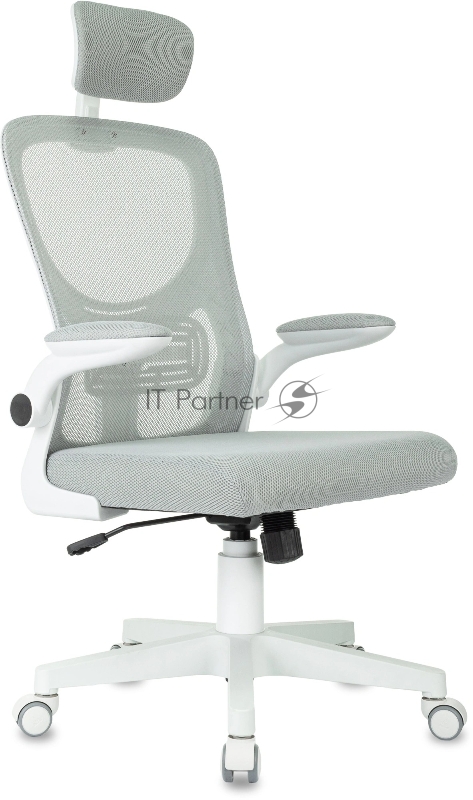 Кресло Бюрократ MC-W101-H светло-серый TW-02 TW-20 сетка/ткань крестов. пластик пластик белый