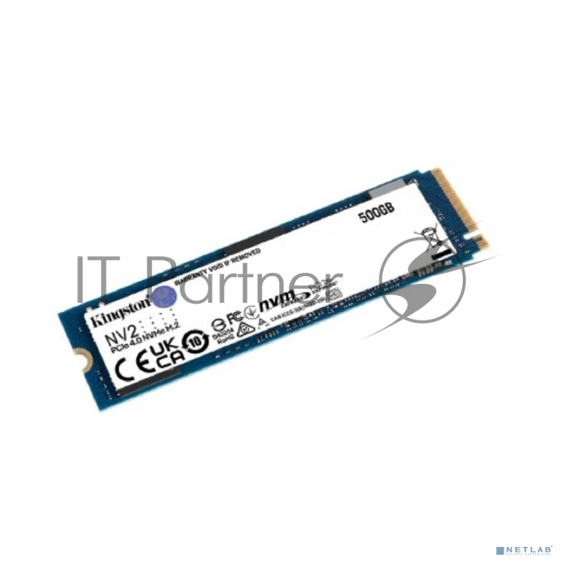 Накопитель SSD Kingston 500GB M.2 SNV2S/500G SNV2 NVMe, PCIe 4.0 x4, 3D TLC, R/W 3500/2100MB/s, TBW 160, DWPD 0.3
